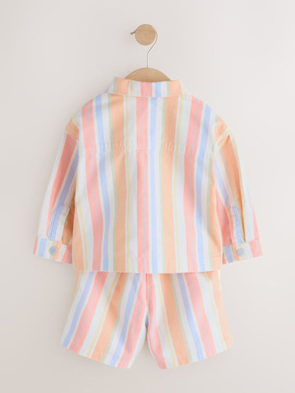 Multi Stripe Printed Jacket And Shorts Set (3mths-7yrs) image 7