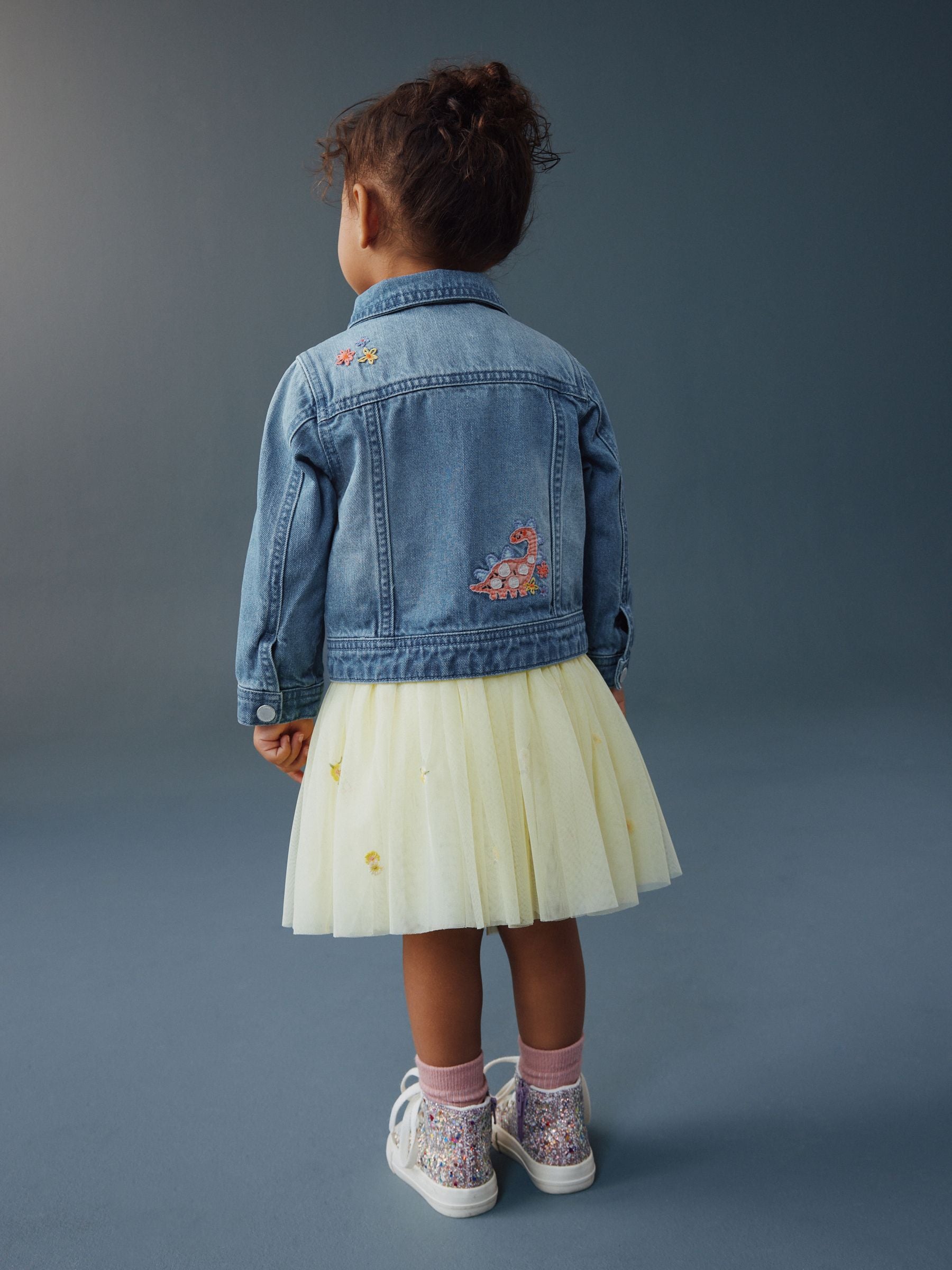 Dsiney Kidz - Mid Blue Denim Unicorn Embroidered Western Jacket (3mths-7yrs) image 4