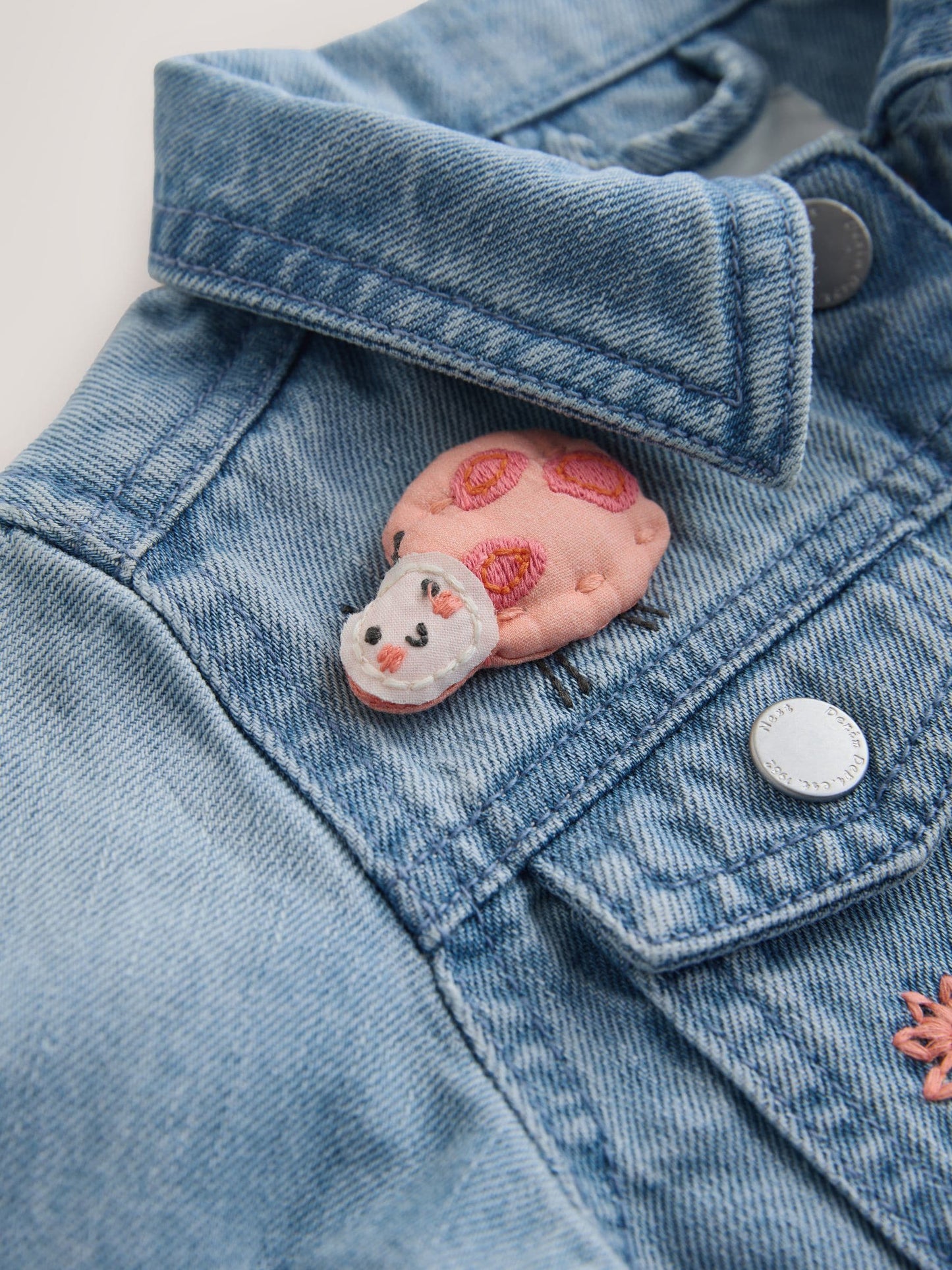 Dsiney Kidz - Mid Blue Denim Unicorn Embroidered Western Jacket (3mths-7yrs) image 7