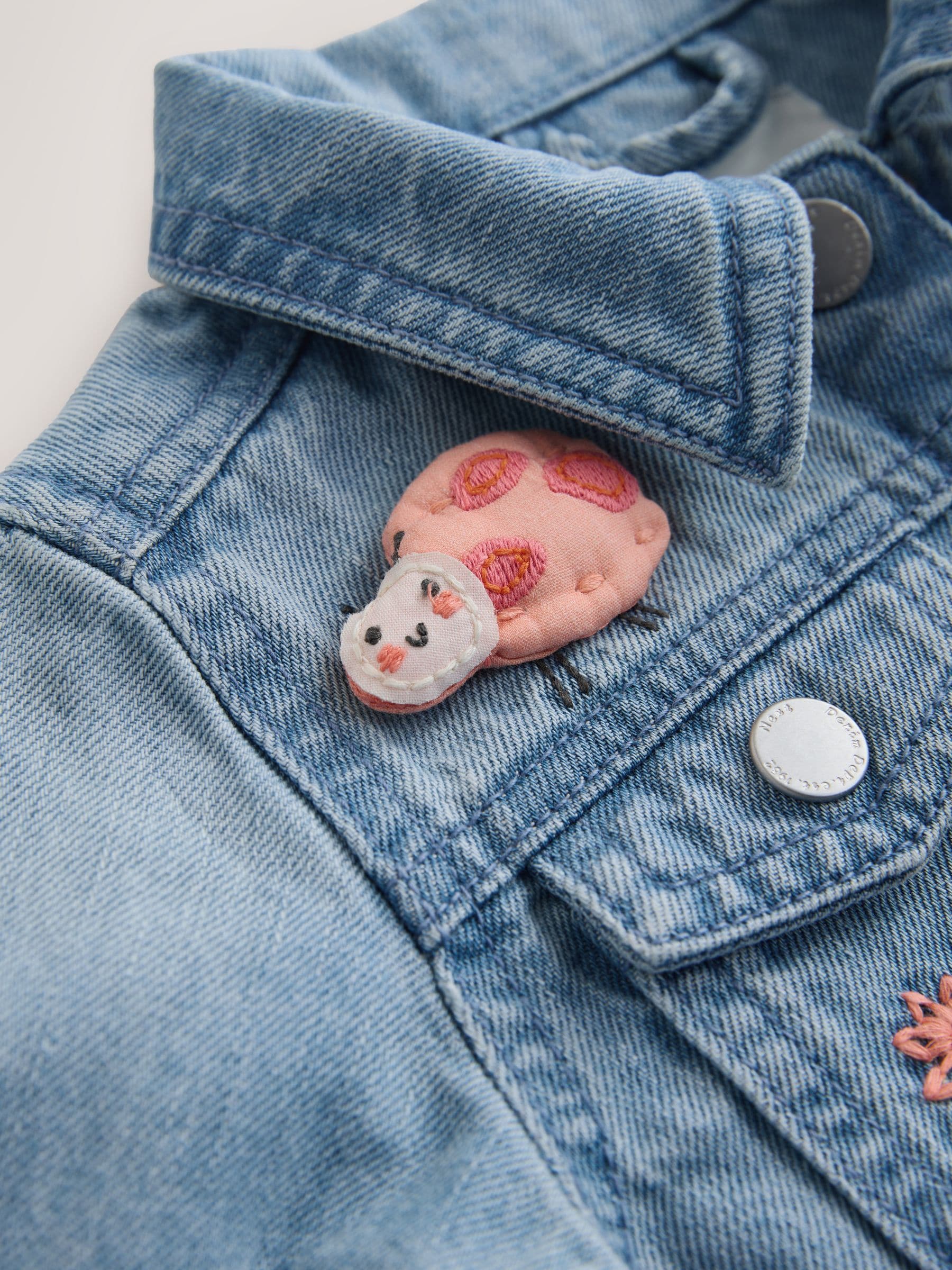 Dsiney Kidz - Mid Blue Denim Unicorn Embroidered Western Jacket (3mths-7yrs) image 7