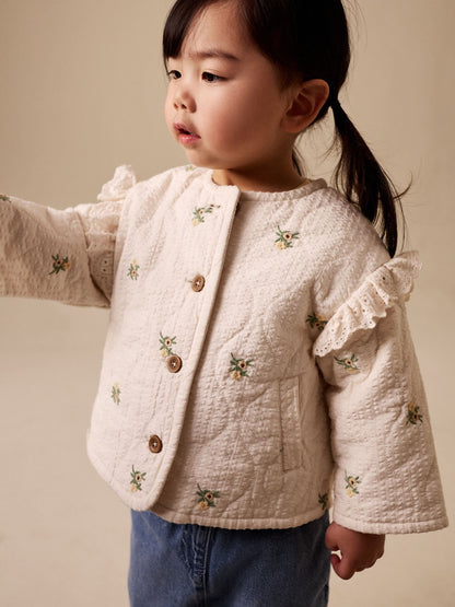 Dsiney Kidz - Cream Embroidered Quilted Jacket (3mths-7yrs) image 1