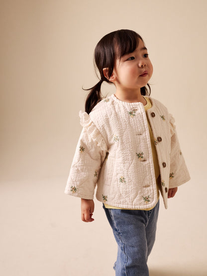 Dsiney Kidz - Cream Embroidered Quilted Jacket (3mths-7yrs) image 3