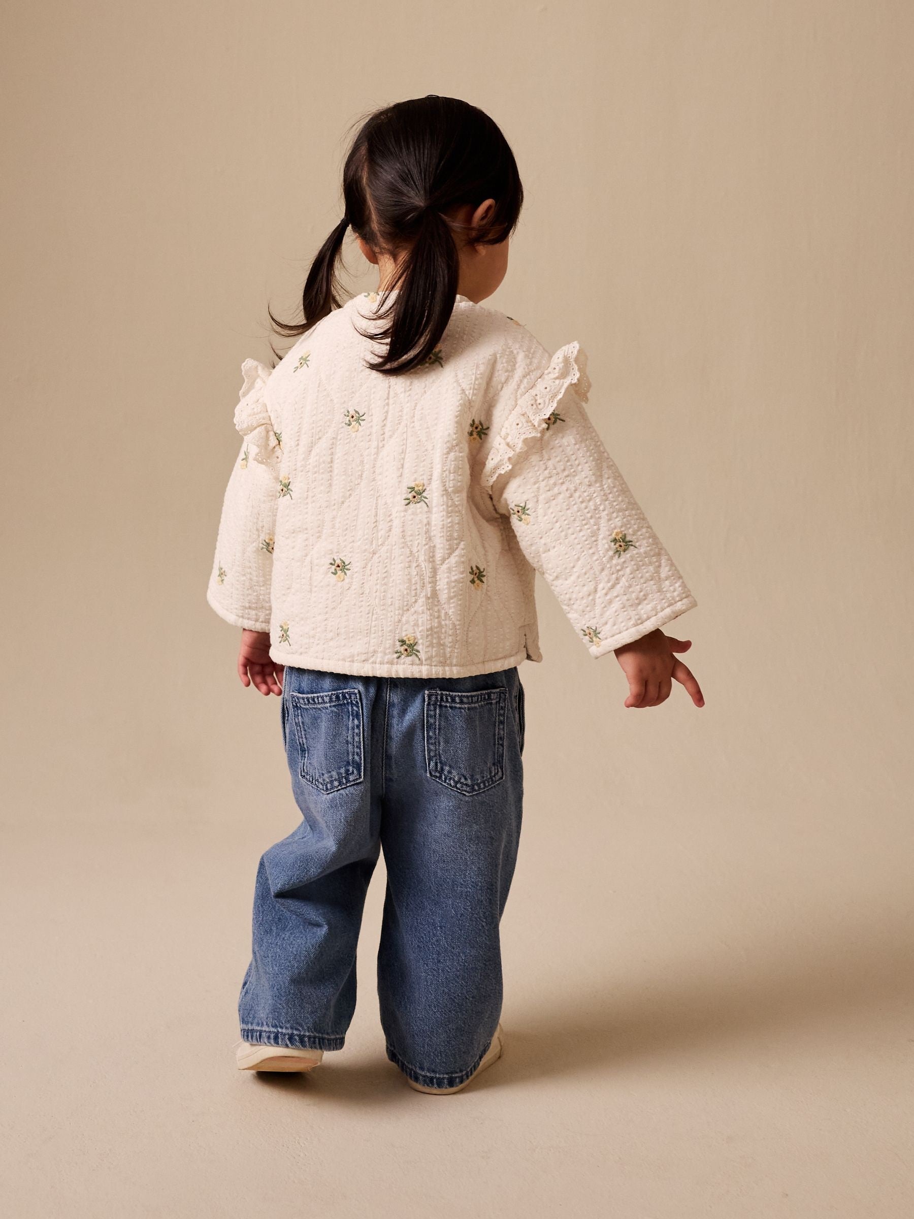 Dsiney Kidz - Cream Embroidered Quilted Jacket (3mths-7yrs) image 4