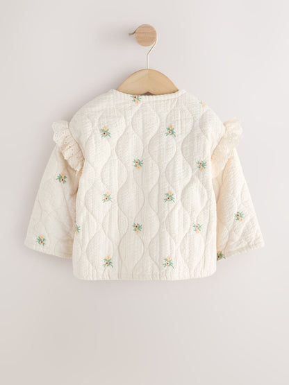 Dsiney Kidz - Cream Embroidered Quilted Jacket (3mths-7yrs) image 7