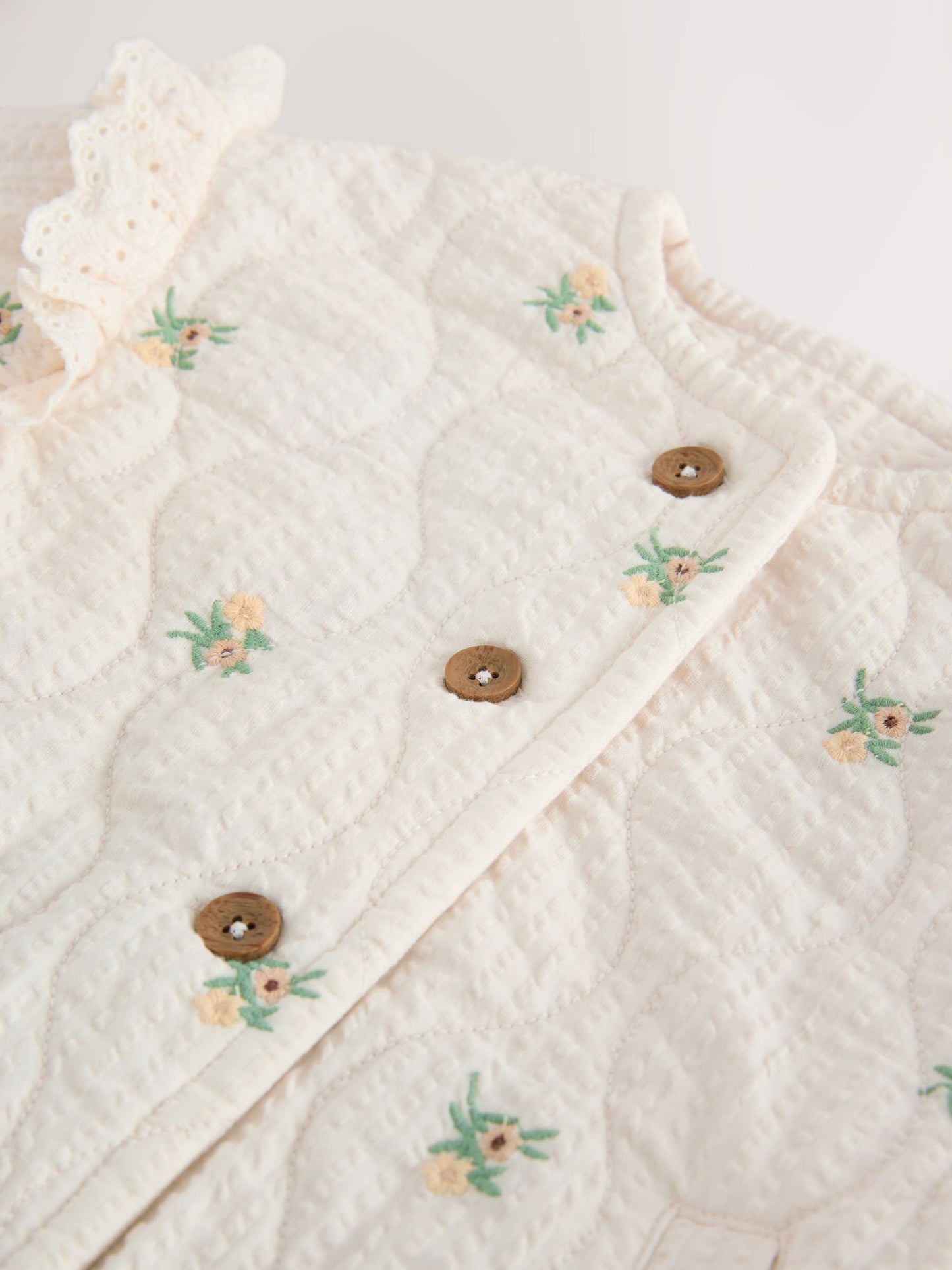 Dsiney Kidz - Cream Embroidered Quilted Jacket (3mths-7yrs) image 9