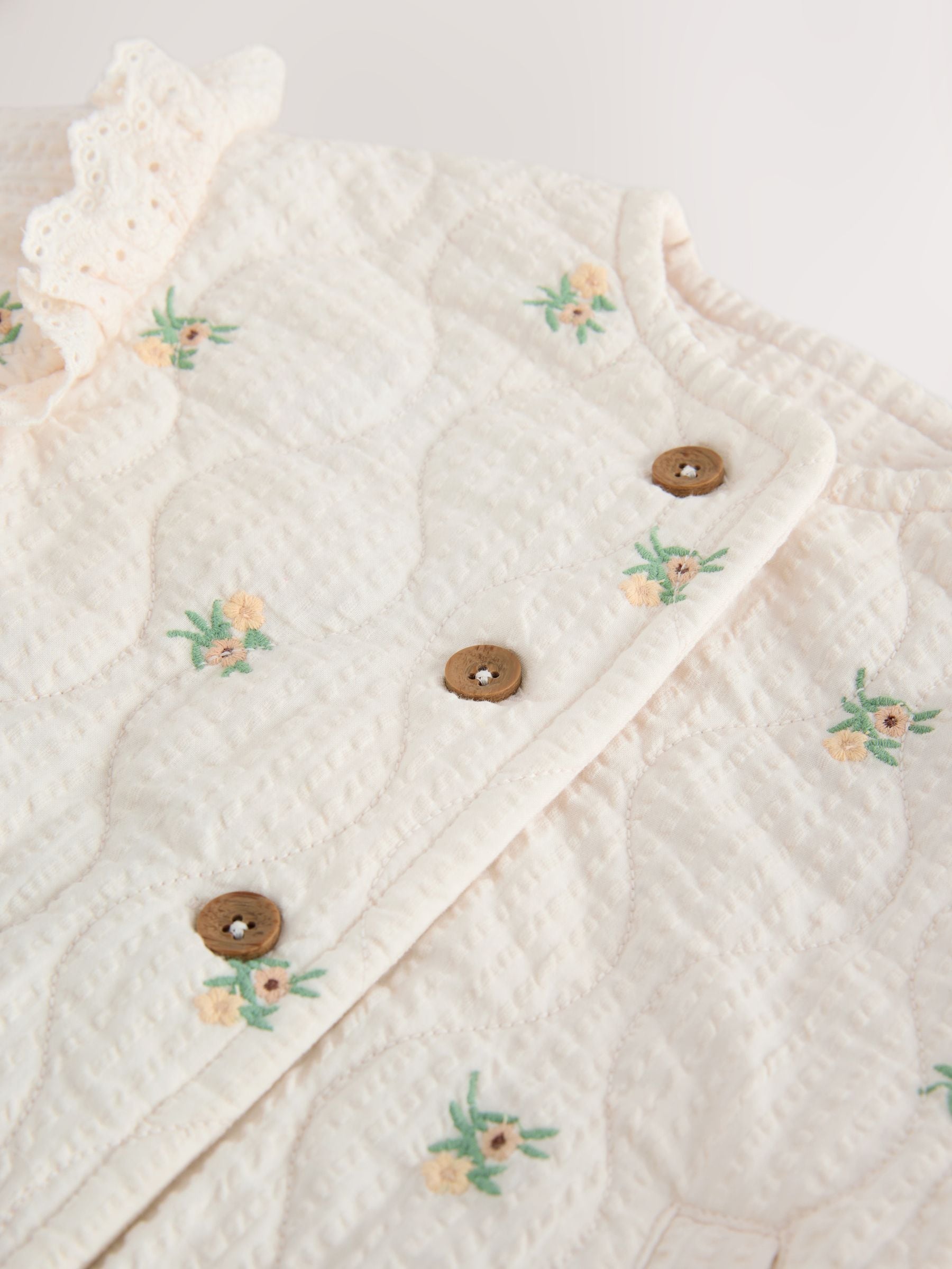 Dsiney Kidz - Cream Embroidered Quilted Jacket (3mths-7yrs) image 9