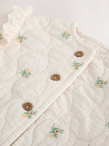 Dsiney Kidz - Cream Embroidered Quilted Jacket (3mths-7yrs) image 9