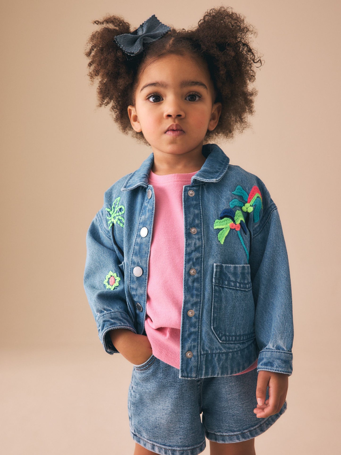 Dsiney Kidz - Tropical Embroidery Denim Jacket (3mths-7yrs) image 2