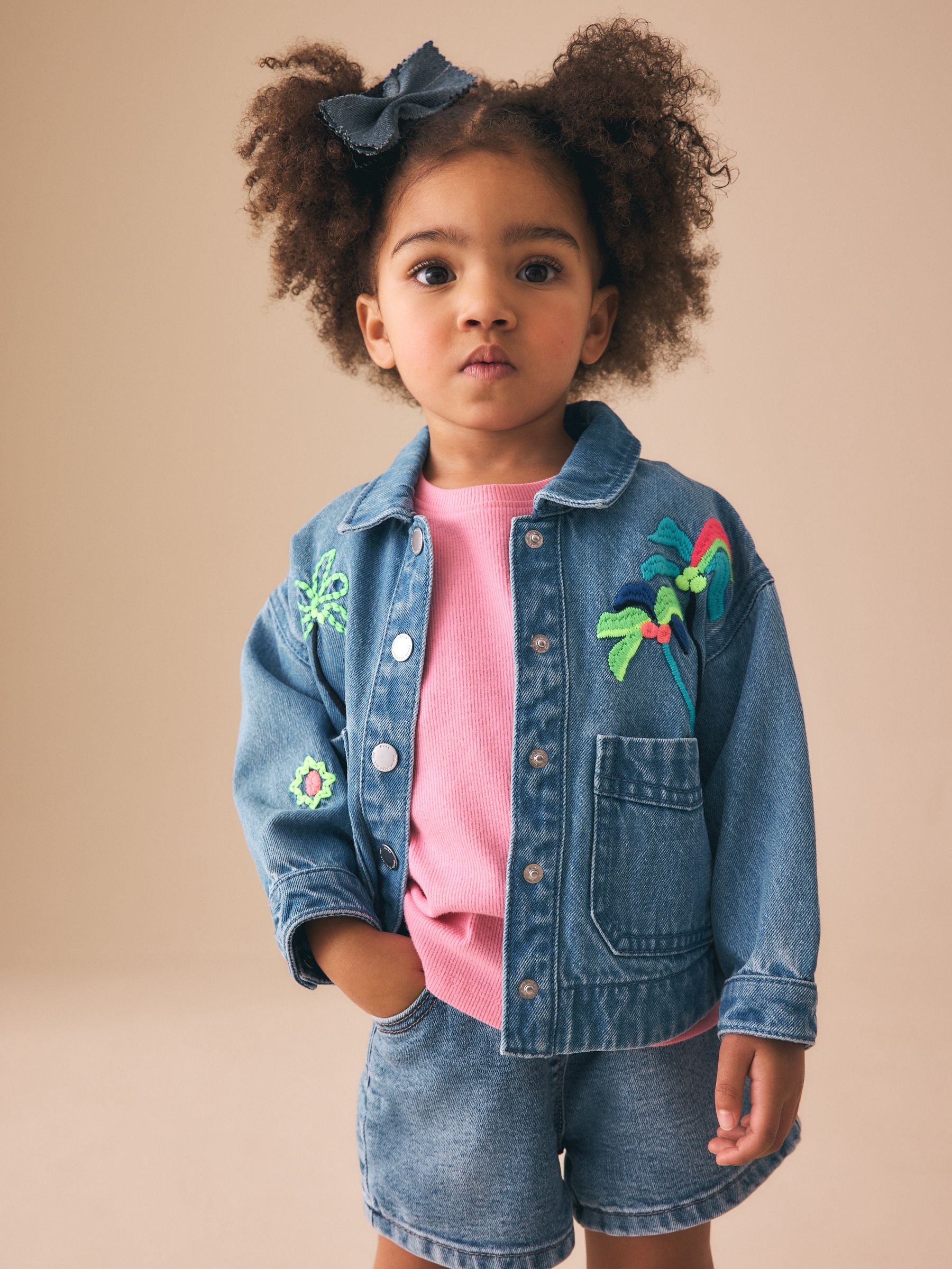 Dsiney Kidz - Tropical Embroidery Denim Jacket (3mths-7yrs) image 2
