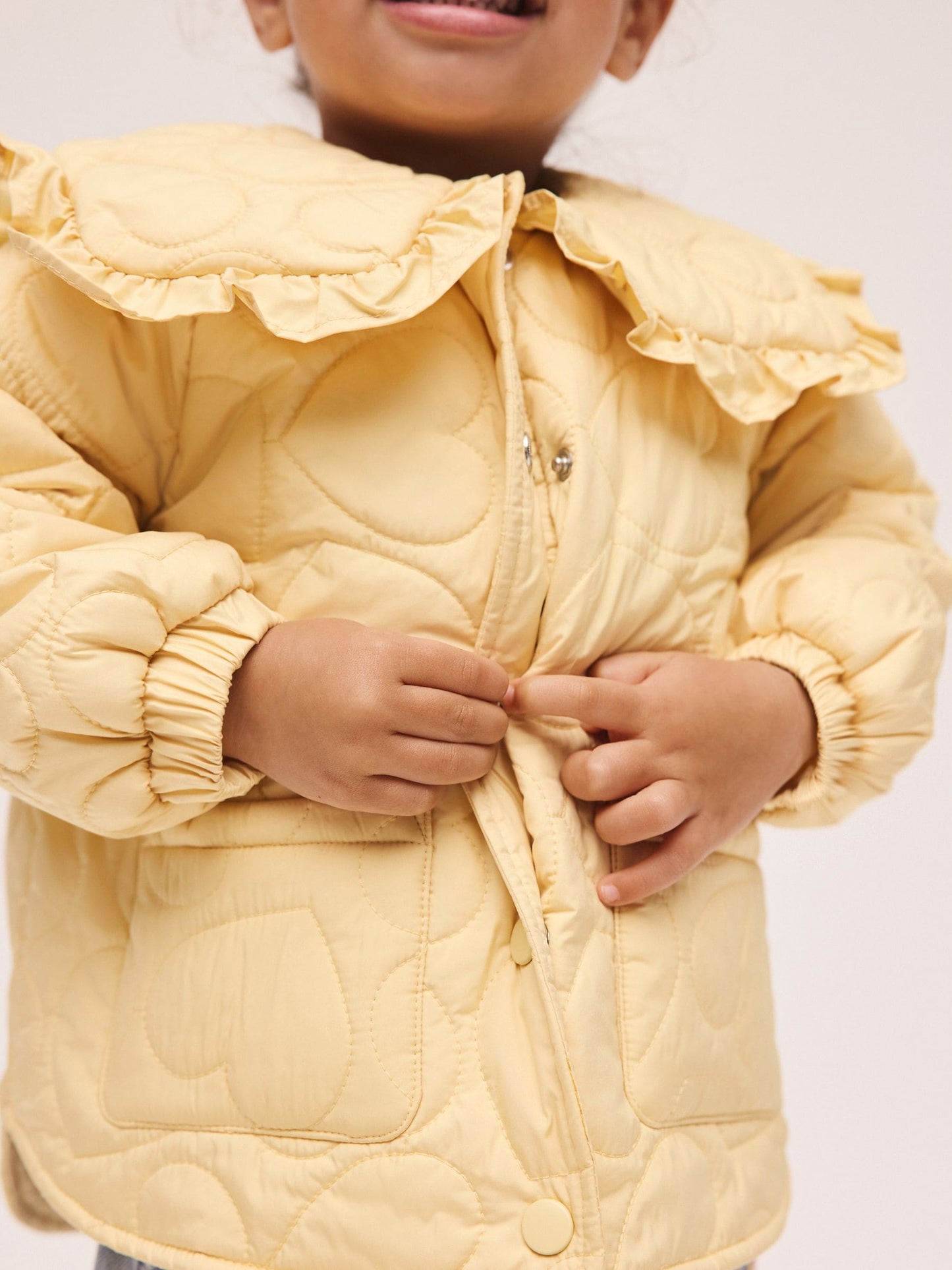Dsiney Kidz - Lemon Yellow Shower Resistant Frill Collar Quilted Jacket (3mths-7yrs) image 5