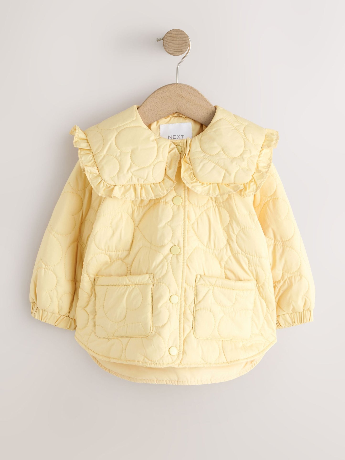 Dsiney Kidz - Lemon Yellow Shower Resistant Frill Collar Quilted Jacket (3mths-7yrs) image 6