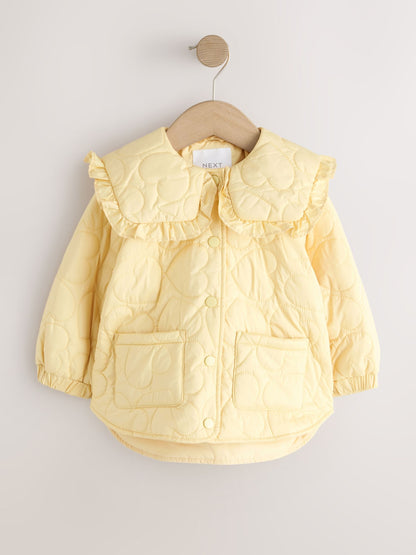 Dsiney Kidz - Lemon Yellow Shower Resistant Frill Collar Quilted Jacket (3mths-7yrs) image 6