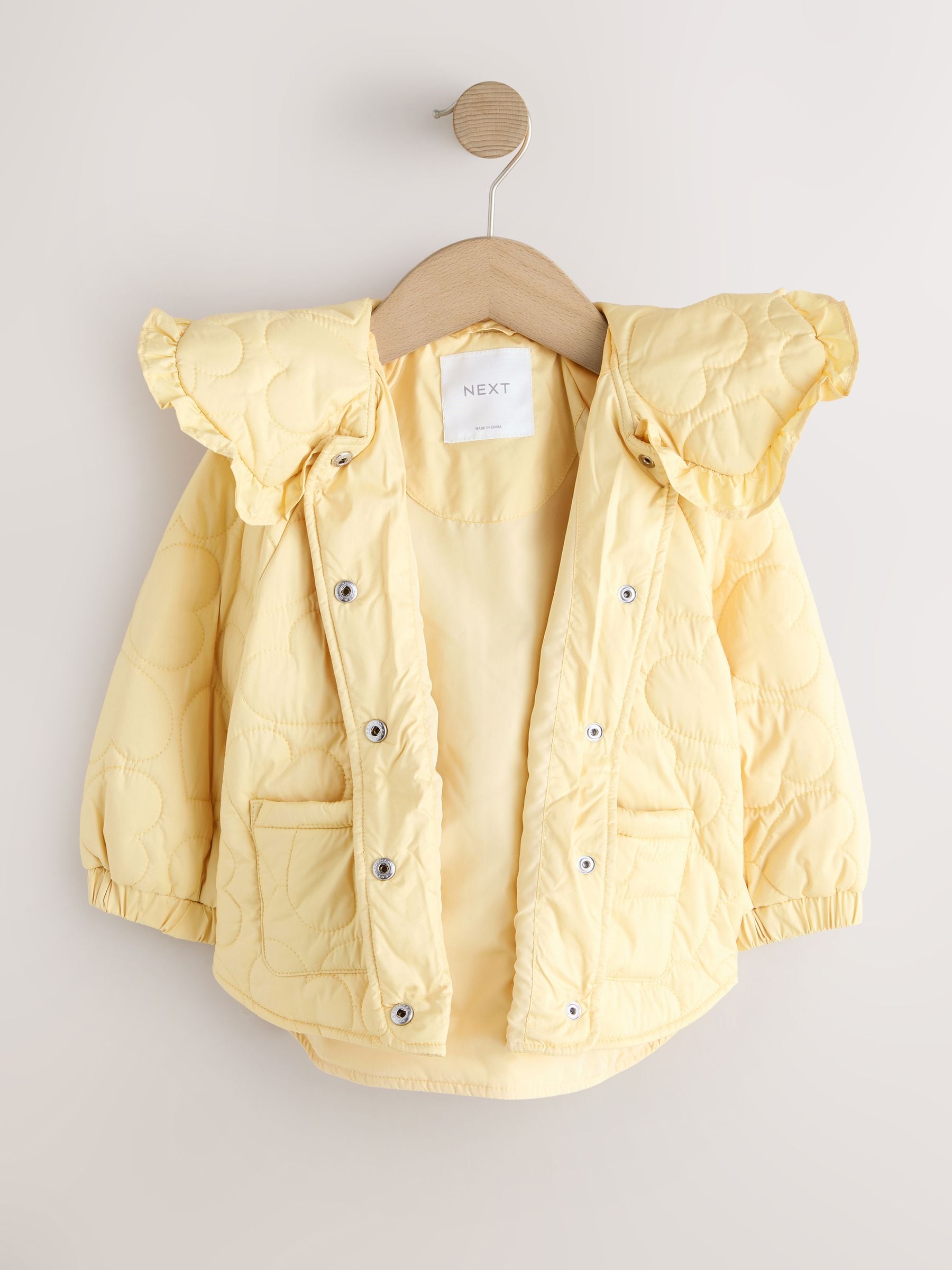 Dsiney Kidz - Lemon Yellow Shower Resistant Frill Collar Quilted Jacket (3mths-7yrs) image 7