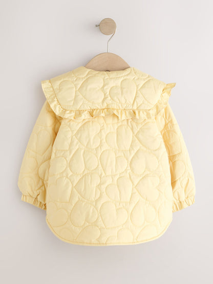 Dsiney Kidz - Lemon Yellow Shower Resistant Frill Collar Quilted Jacket (3mths-7yrs) image 8