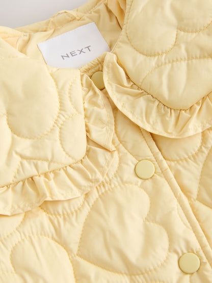 Dsiney Kidz - Lemon Yellow Shower Resistant Frill Collar Quilted Jacket (3mths-7yrs) image 9