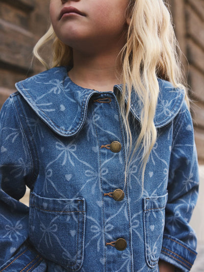 Dsiney Kidz - Denim Mid Blue Bow Print Jacket (3-16yrs) image 3