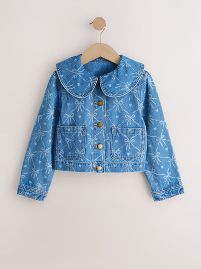 Dsiney Kidz - Denim Mid Blue Bow Print Jacket (3-16yrs) image 4