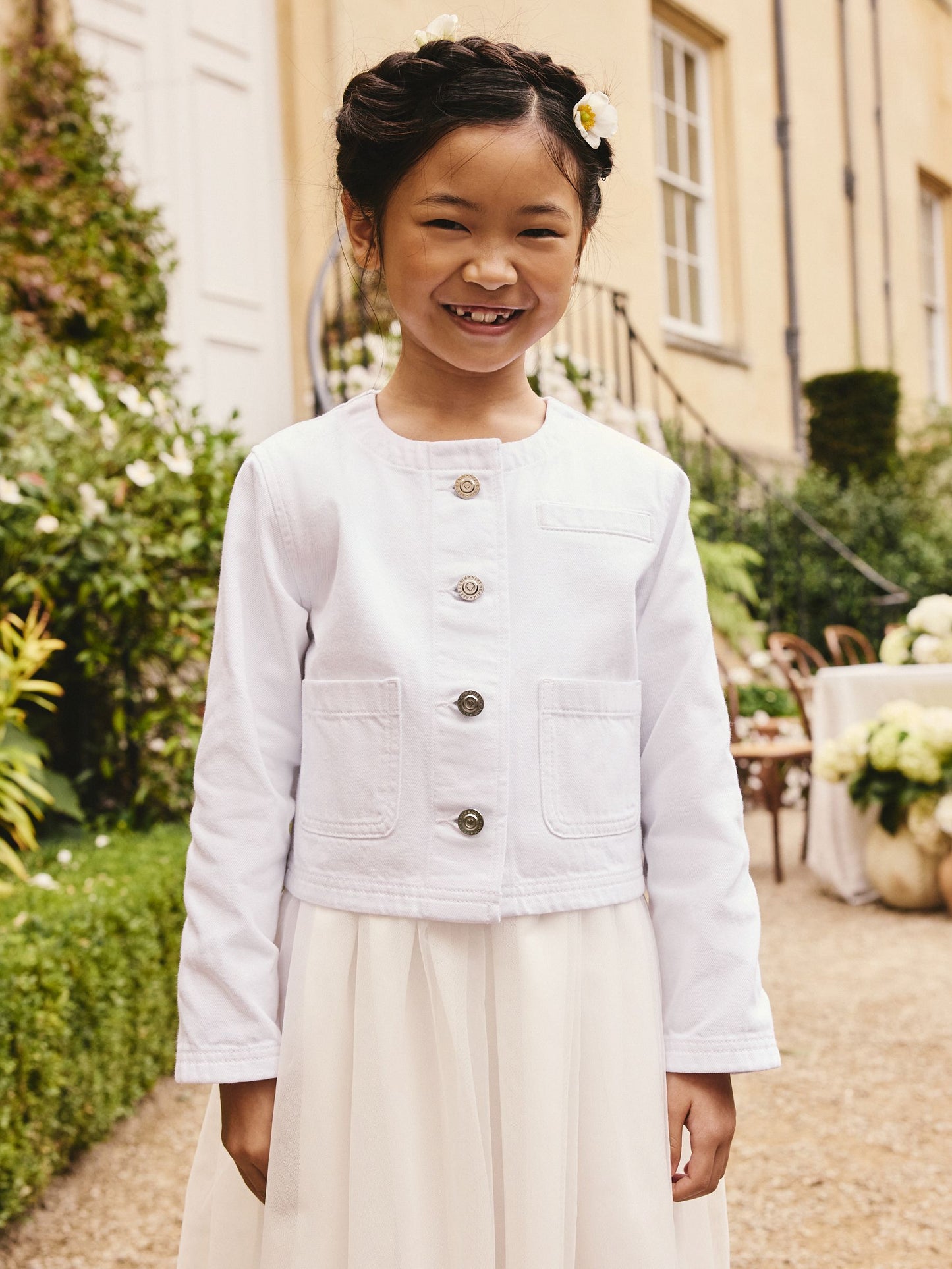 Dsiney Kidz - White Collarless Denim Jacket (3-16yrs) image 2