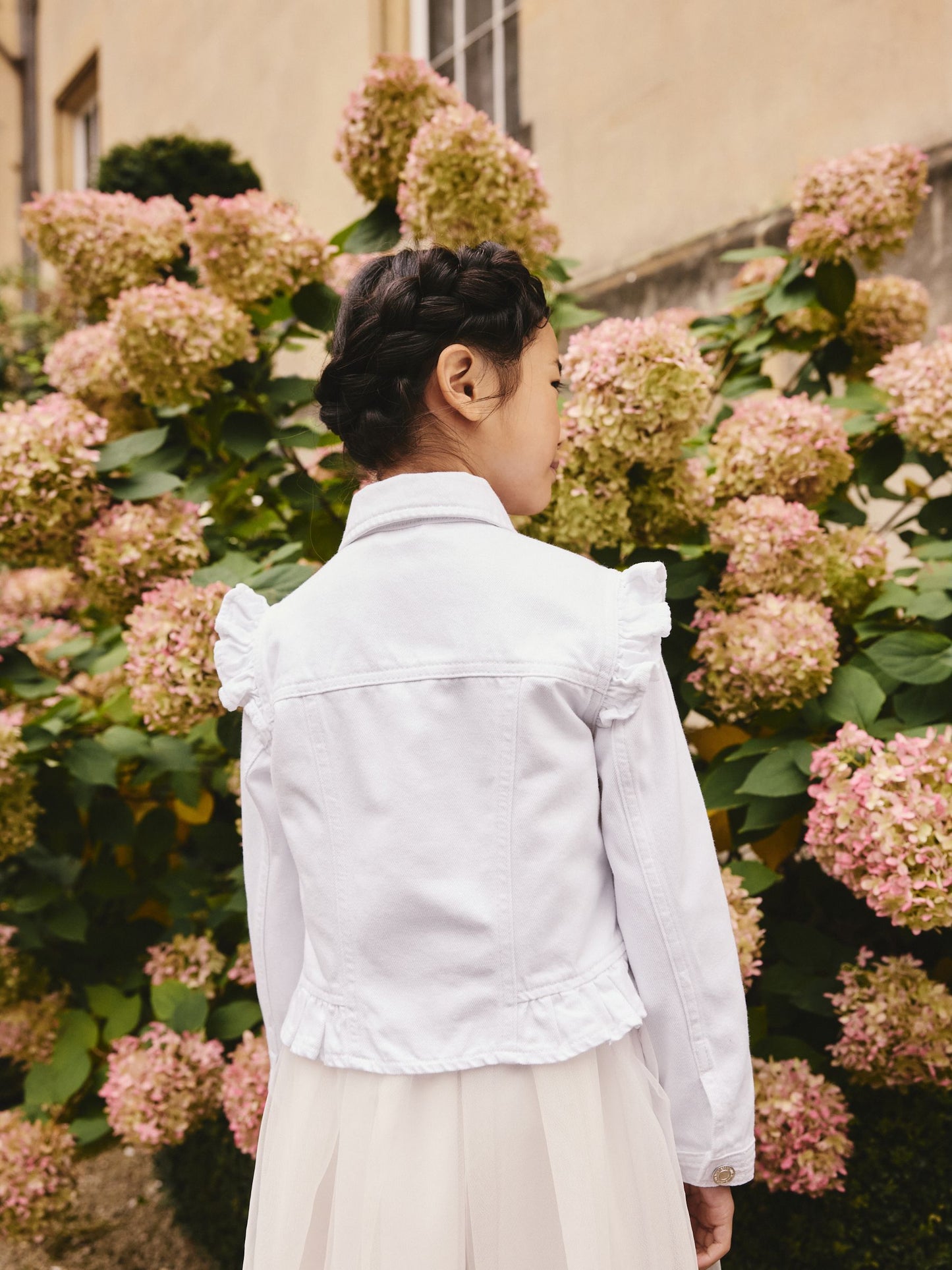 Dsiney Kidz - White Frill Shoulder Denim Jacket (3-16yrs) image 2