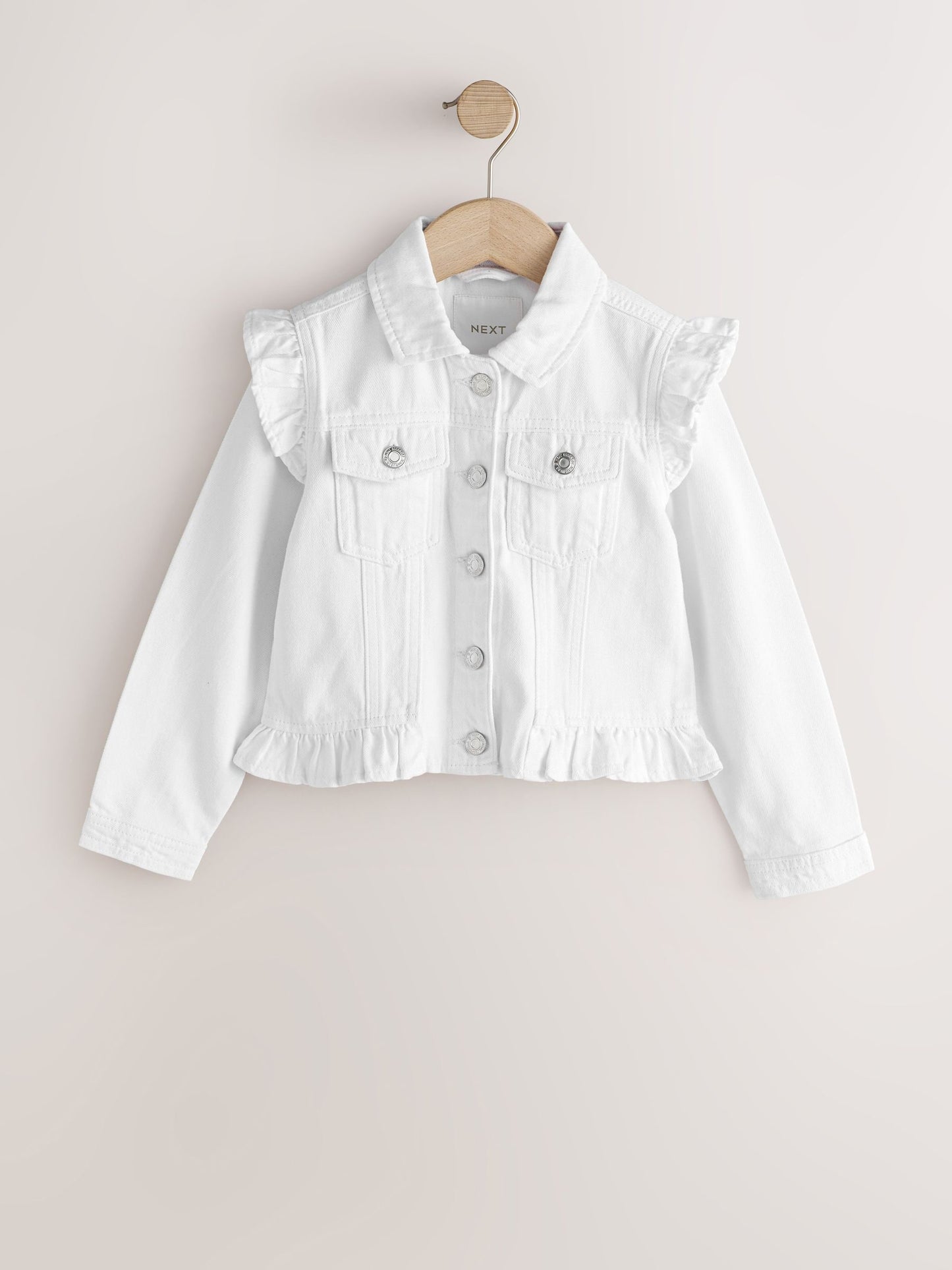 Dsiney Kidz - White Frill Shoulder Denim Jacket (3-16yrs) image 4
