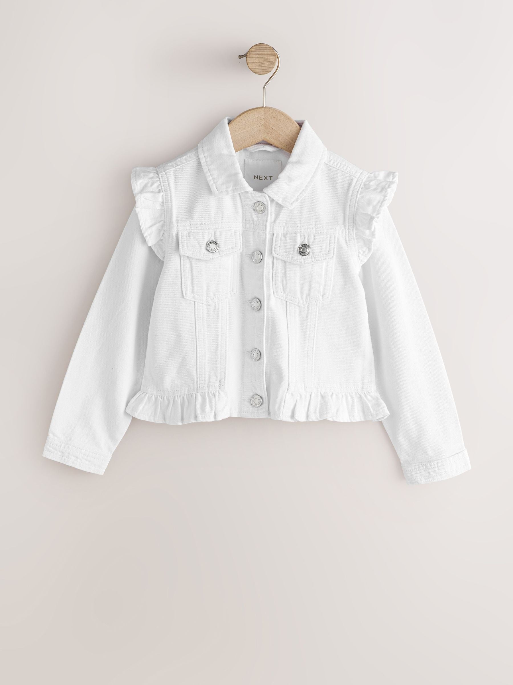 Dsiney Kidz - White Frill Shoulder Denim Jacket (3-16yrs) image 4
