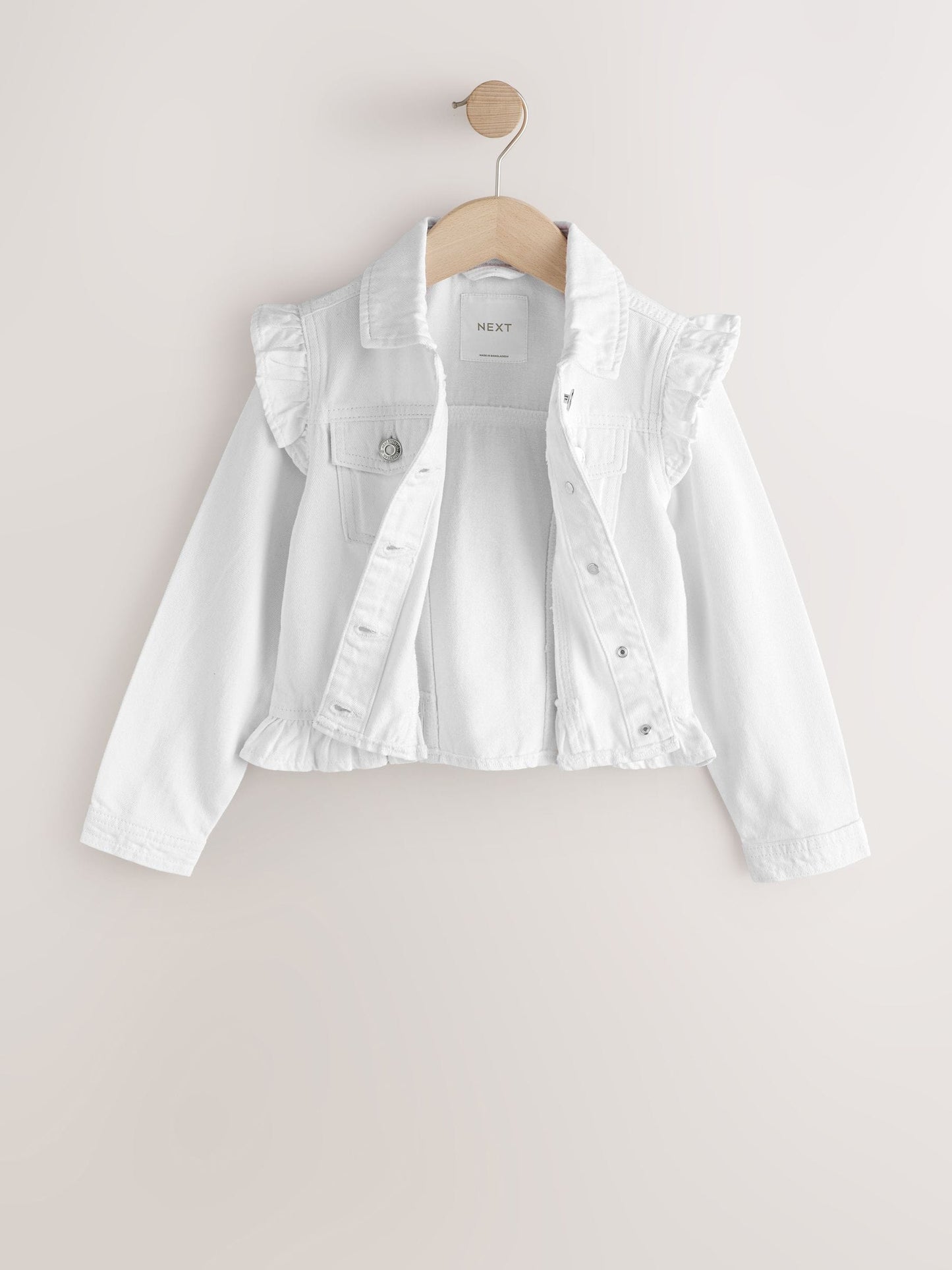Dsiney Kidz - White Frill Shoulder Denim Jacket (3-16yrs) image 5
