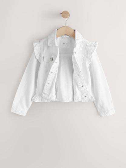 Dsiney Kidz - White Frill Shoulder Denim Jacket (3-16yrs) image 5
