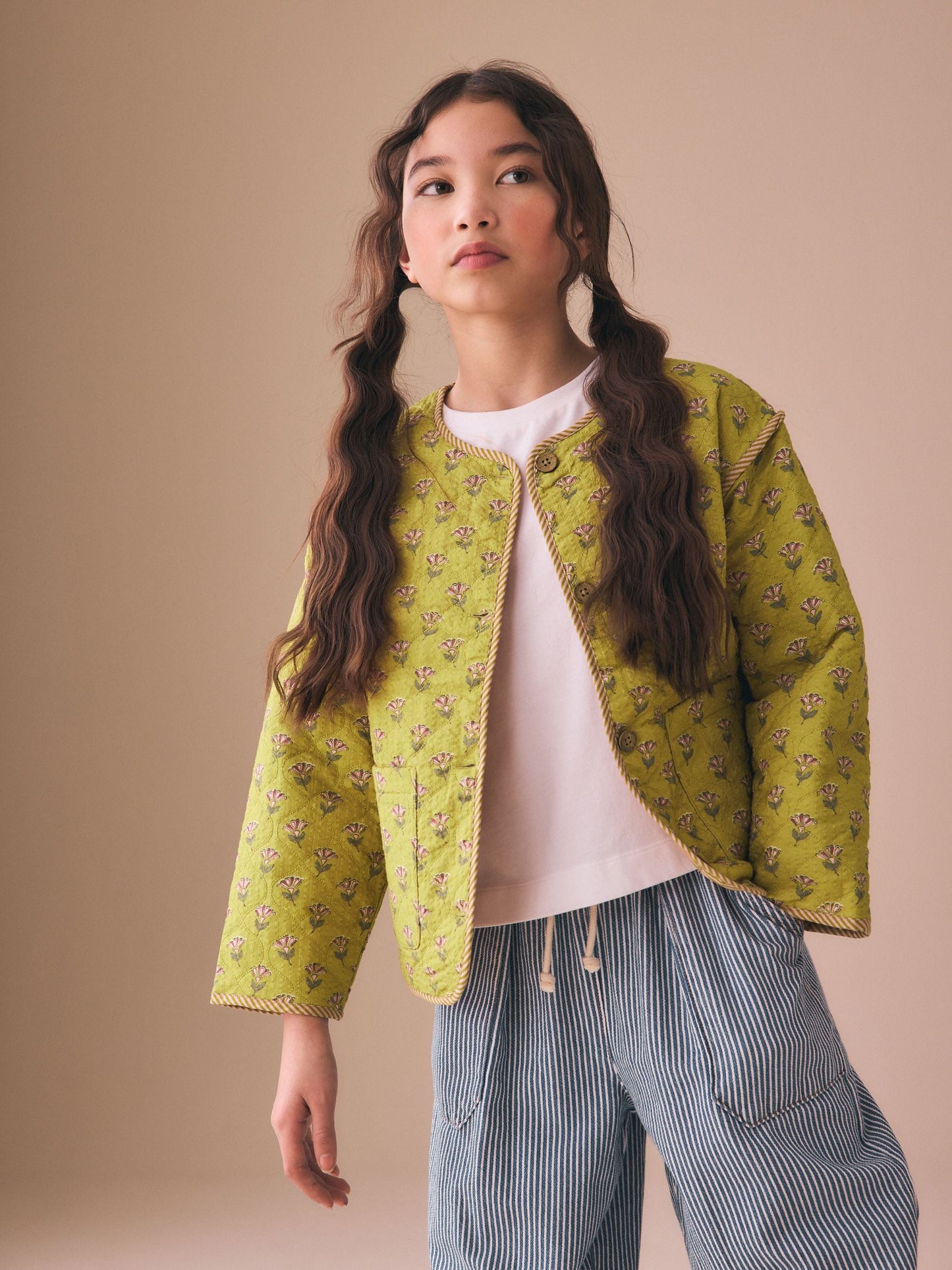 Dsiney Kidz - Olive Green Print Cotton Quilted Jacket (3-16yrs) image 3