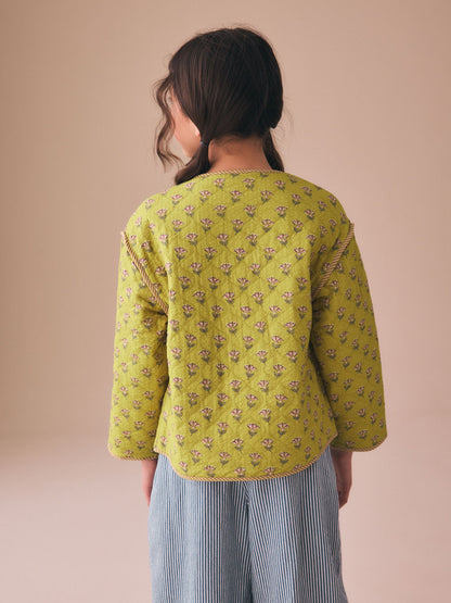 Dsiney Kidz - Olive Green Print Cotton Quilted Jacket (3-16yrs) image 4