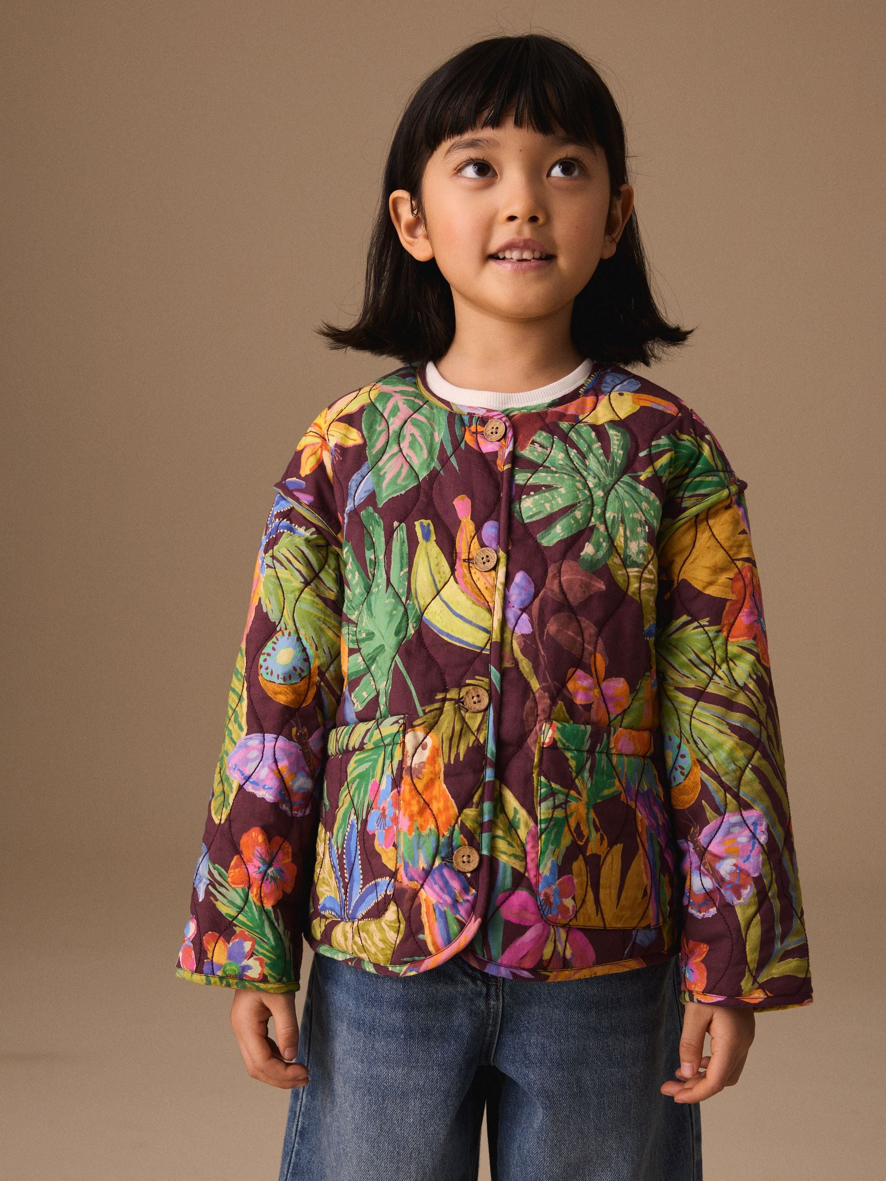 Dsiney Kidz - Bright Jungle Print Cotton Quilted Jacket (3-16yrs) image 1