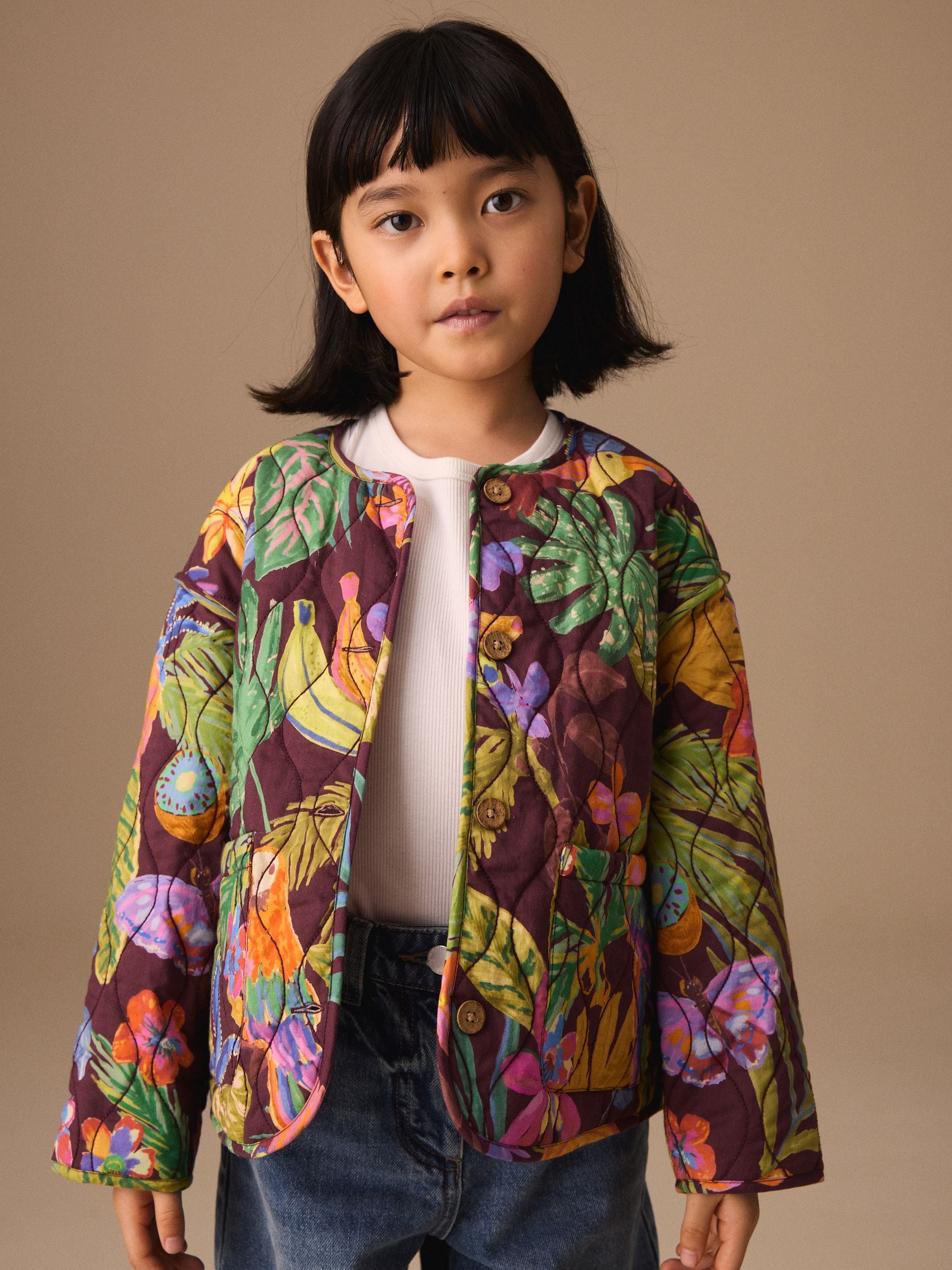 Dsiney Kidz - Bright Jungle Print Cotton Quilted Jacket (3-16yrs) image 2