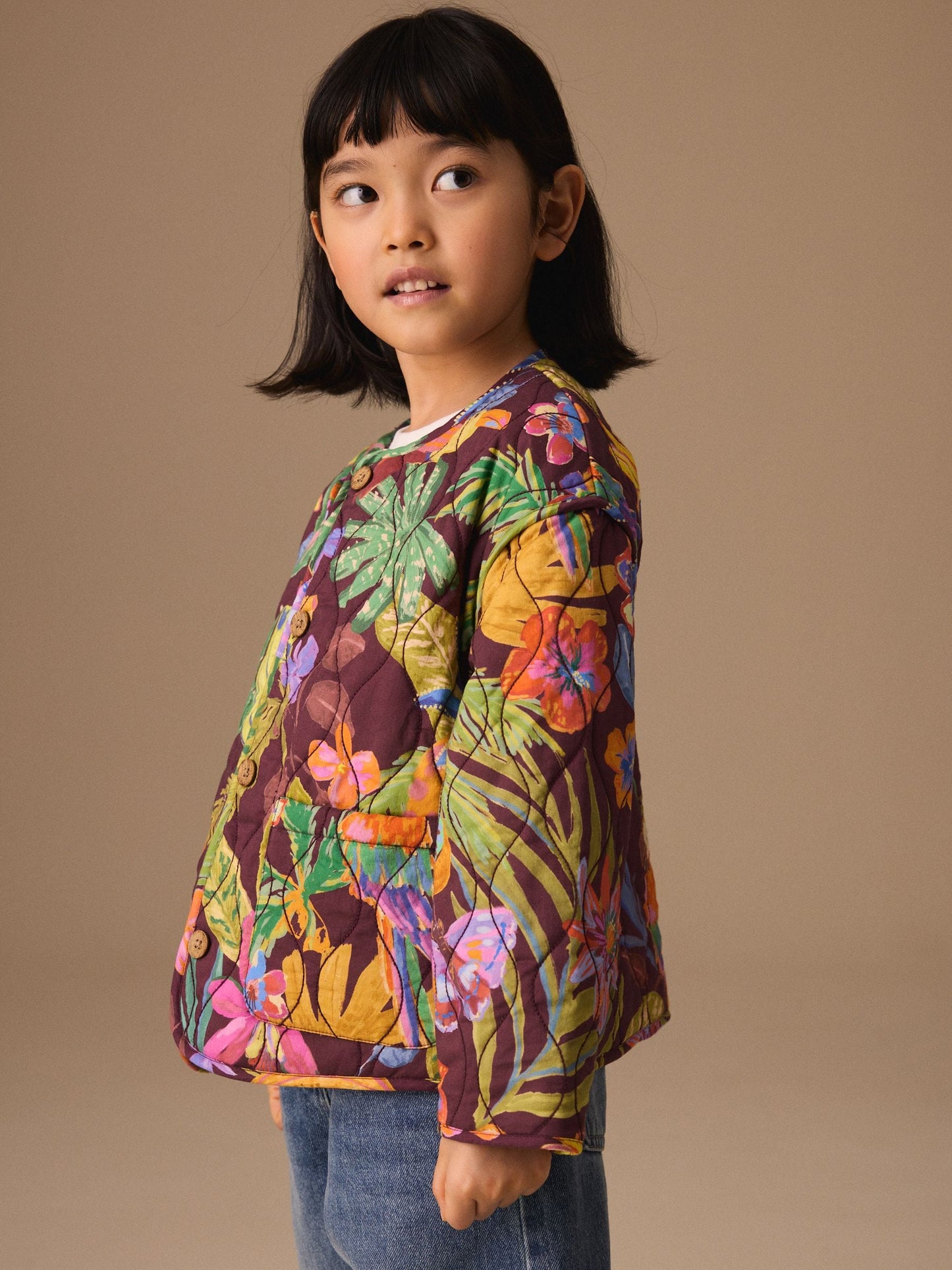Dsiney Kidz - Bright Jungle Print Cotton Quilted Jacket (3-16yrs) image 3