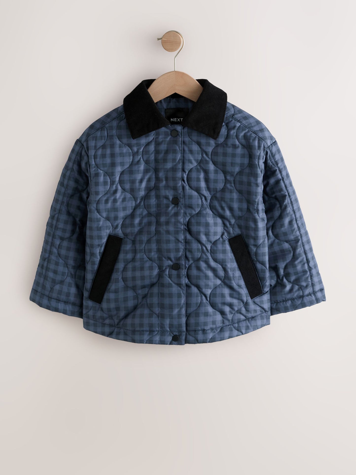Dsiney Kidz - Navy Check Shower Resistant Quilted Barn Jacket (3-16yrs) image 5