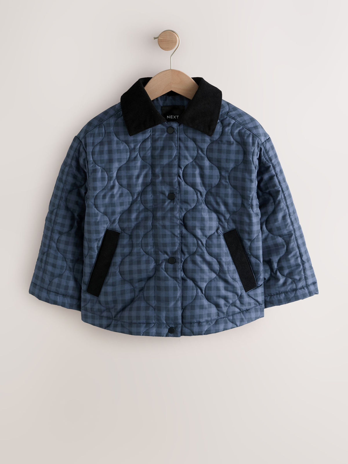 Dsiney Kidz - Navy Check Shower Resistant Quilted Barn Jacket (3-16yrs) image 5
