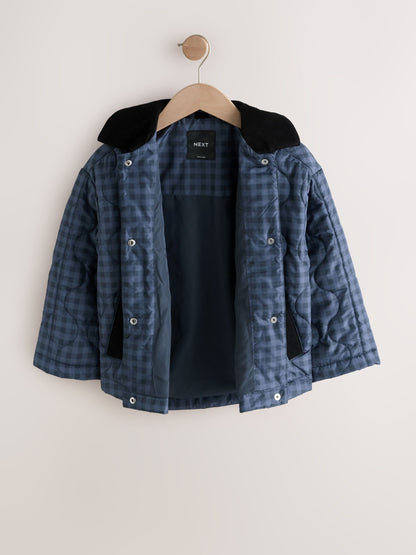 Dsiney Kidz - Navy Check Shower Resistant Quilted Barn Jacket (3-16yrs) image 6