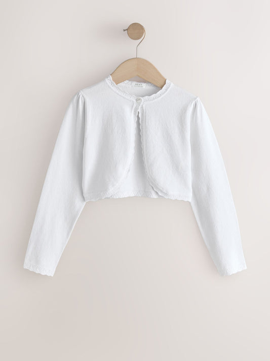 Dsiney Kidz - White Occasion Bridesmaid Knitted Cardigan Shrug (3mths-16yrs) image 1