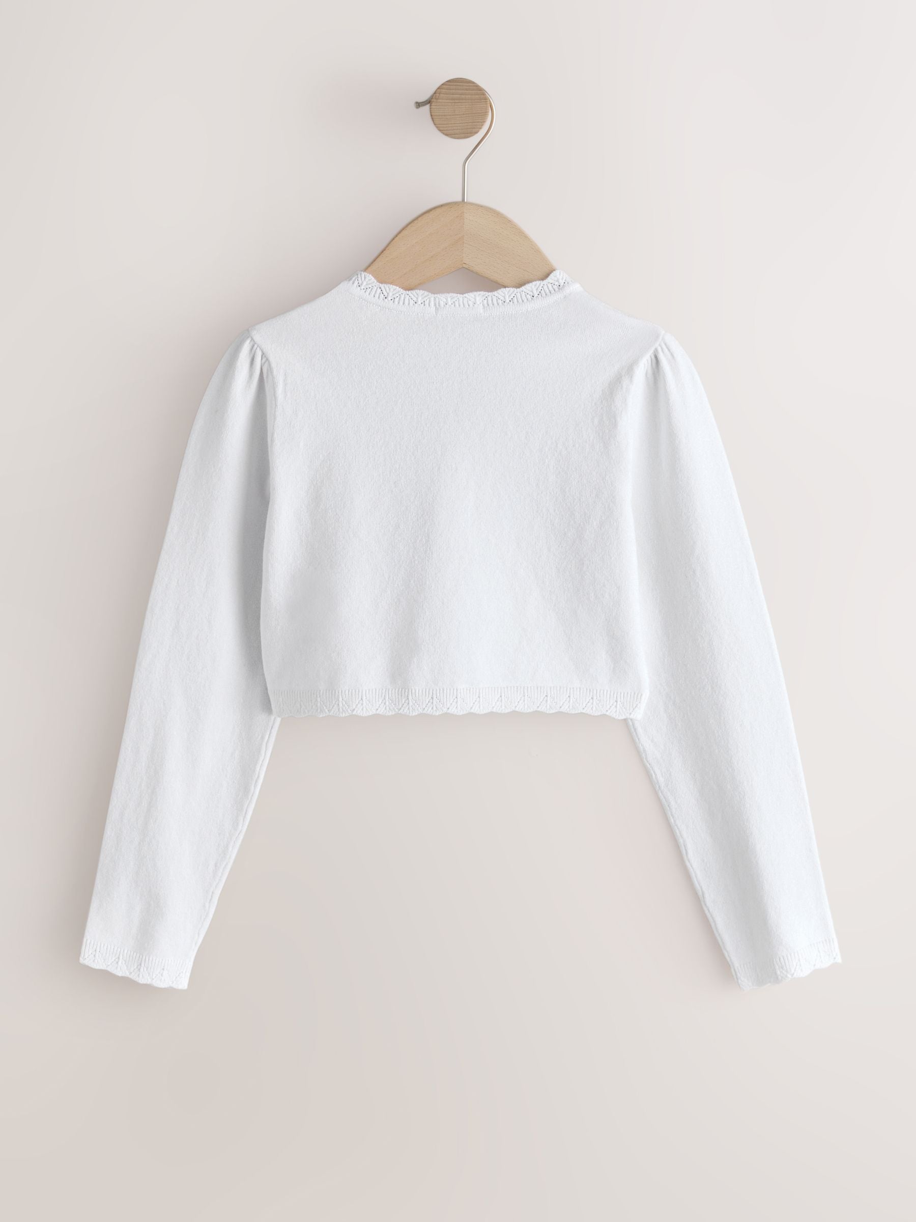 Dsiney Kidz - White Occasion Bridesmaid Knitted Cardigan Shrug (3mths-16yrs) image 2