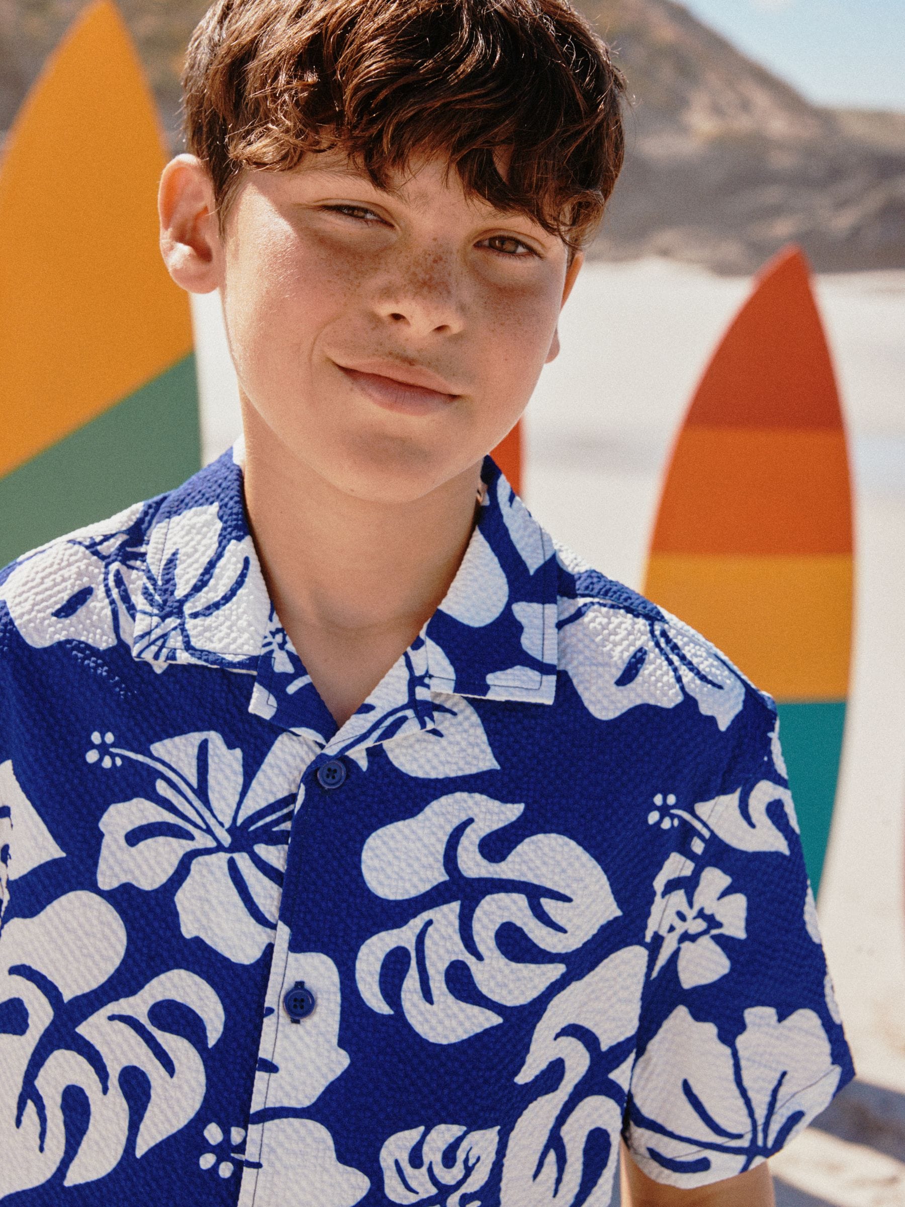 Dsiney Kidz - Navy Hawaiian Print Swim Shorts and Shirt Set (3-16yrs) image 4