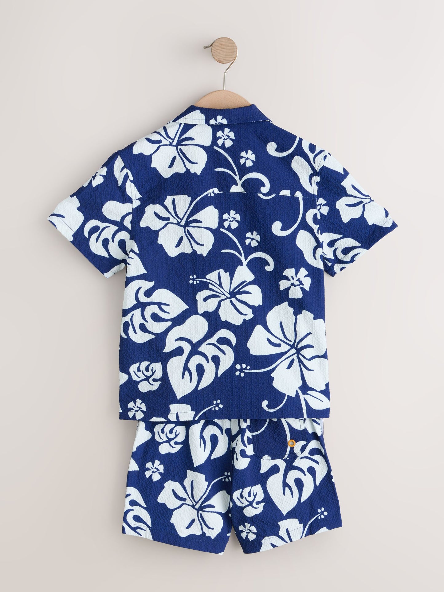 Dsiney Kidz - Navy Hawaiian Print Swim Shorts and Shirt Set (3-16yrs) image 6
