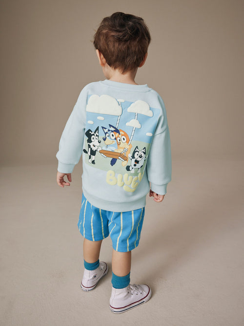 Blue Bluey Sweat Crew and Shorts Set (12mths-8yrs) image 1