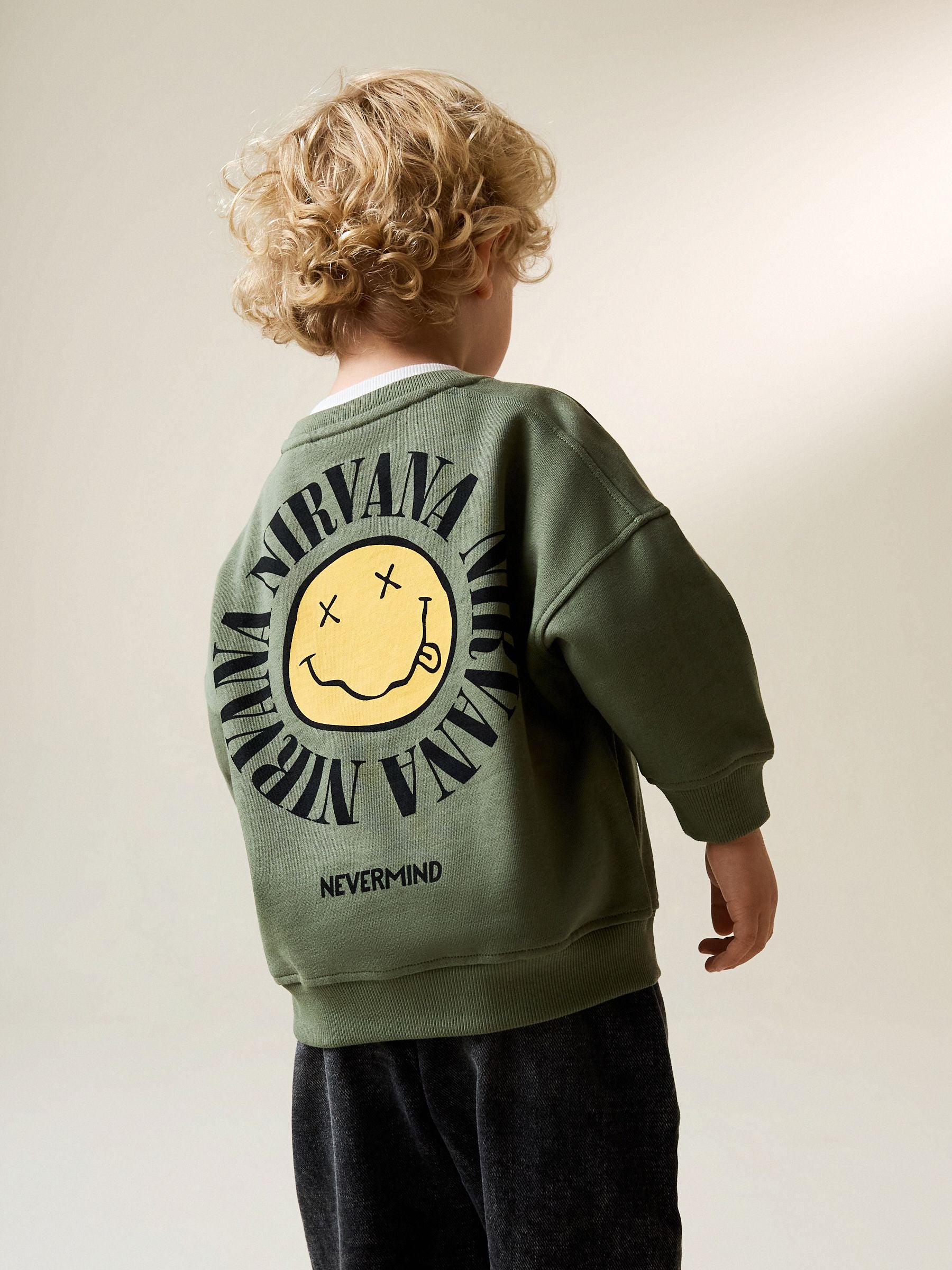 Dsiney Kidz - Khaki Green Nirvana Printed Sweatshirt (3mths-8yrs) image 1