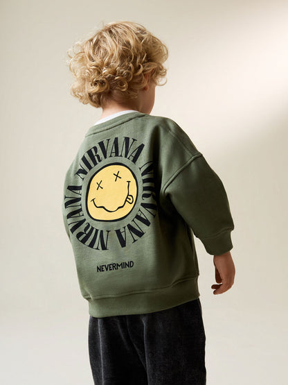 Dsiney Kidz - Khaki Green Nirvana Printed Sweatshirt (3mths-8yrs) image 1