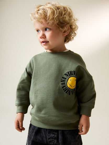 Dsiney Kidz - Khaki Green Nirvana Printed Sweatshirt (3mths-8yrs) image 2