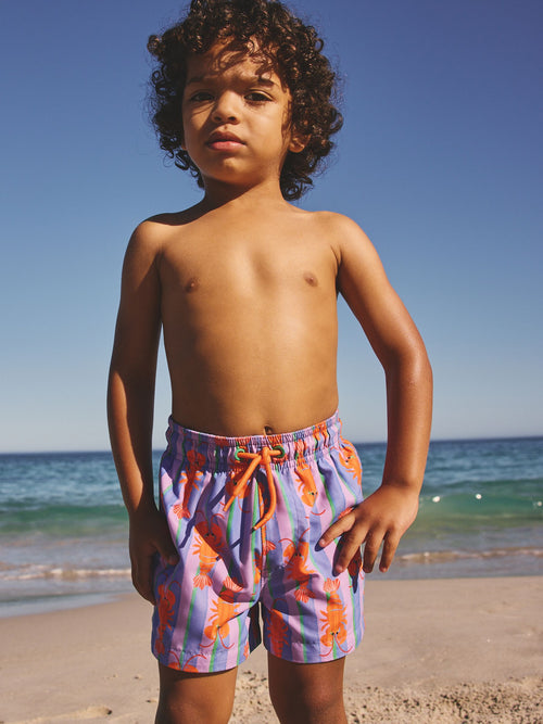 Pink/Lilac Printed Swim Shorts (3mths-7yrs) image 1