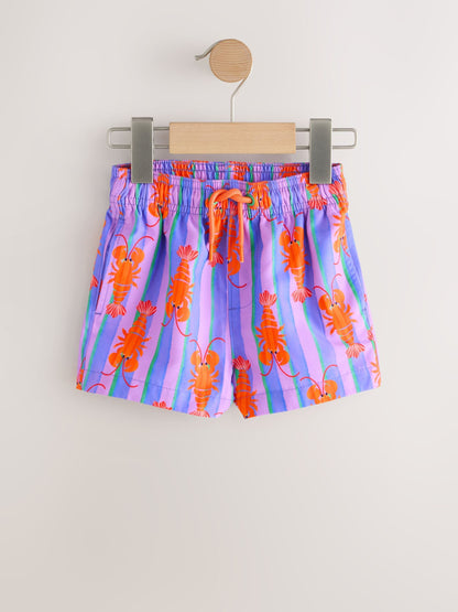 Pink/Lilac Printed Swim Shorts (3mths-7yrs) image 5