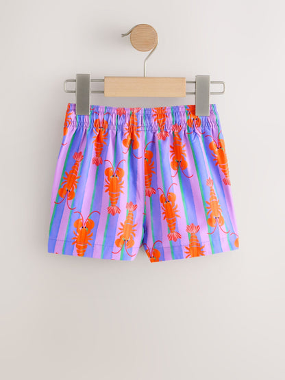 Pink/Lilac Printed Swim Shorts (3mths-7yrs) image 6