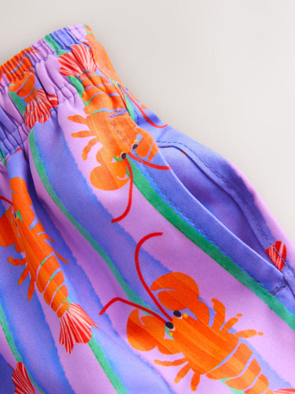Pink/Lilac Printed Swim Shorts (3mths-7yrs) image 8