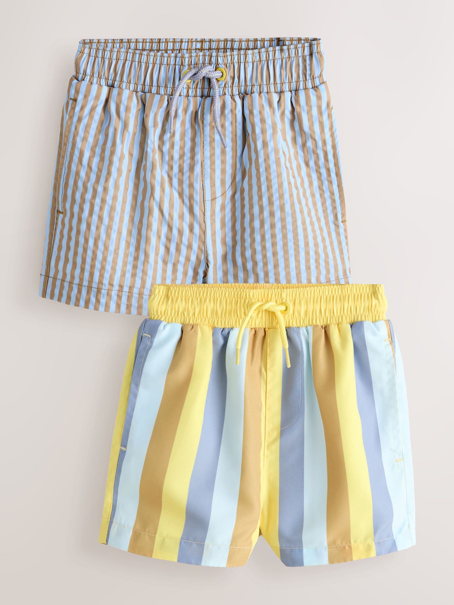 Blue/Yellow Swim Shorts 2 Pack (3mths-7yrs) image 6