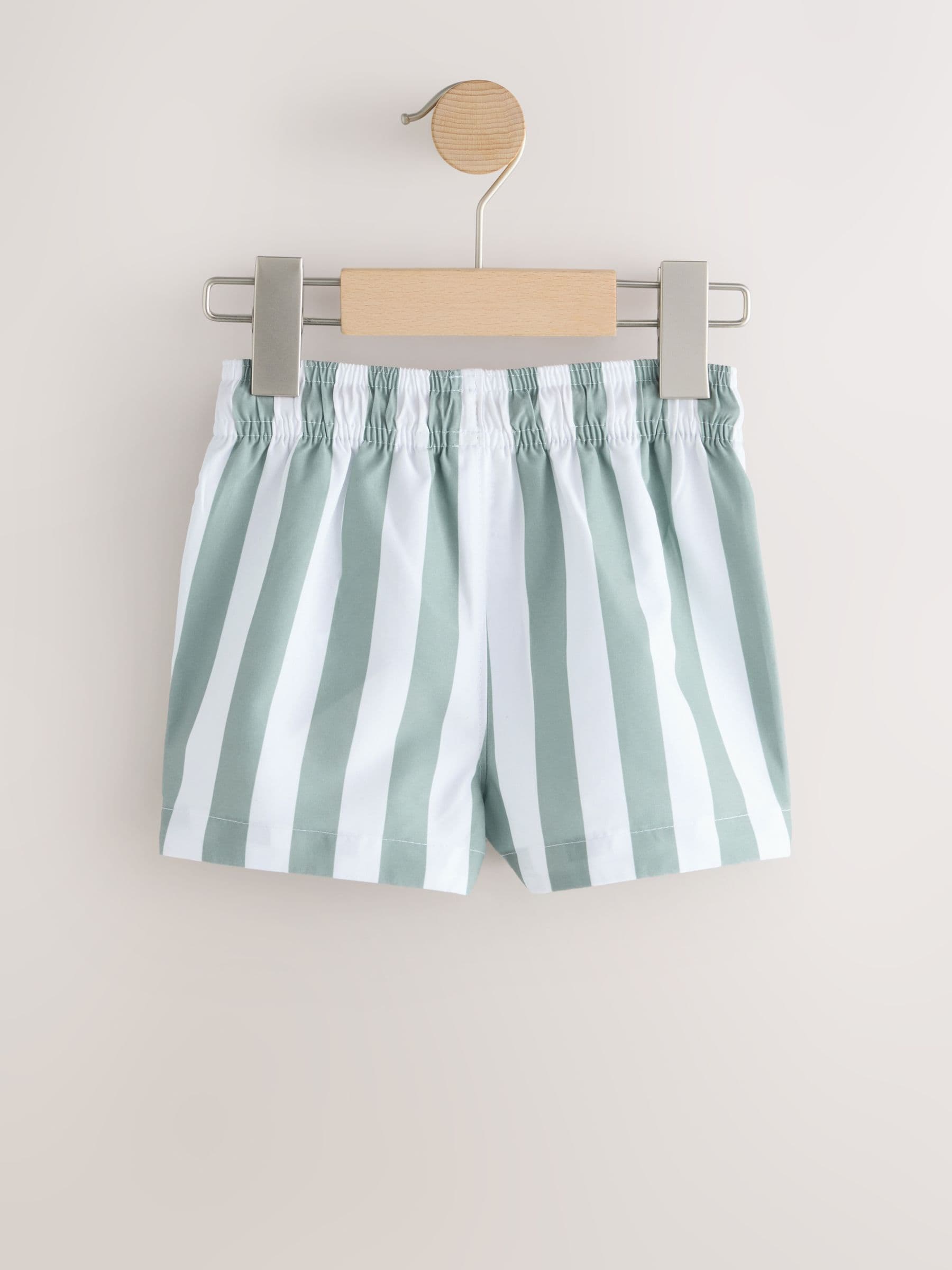 Green and White Stripe Printed Swim Shorts (3mths-7yrs) image 8