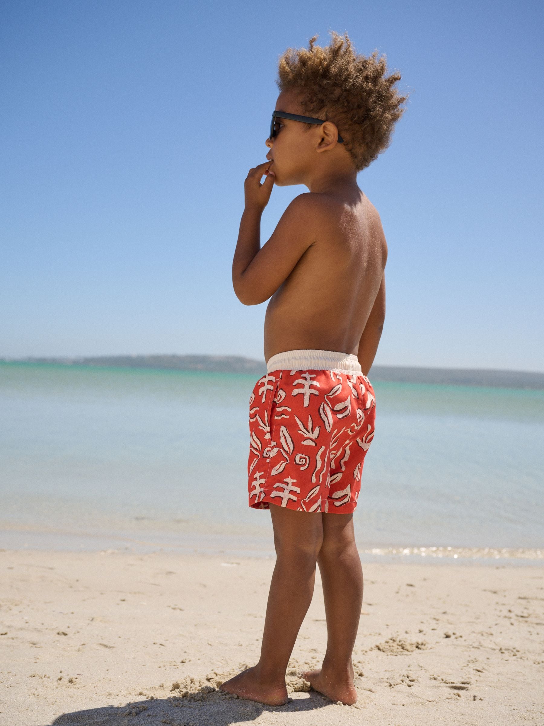 Red Printed Swim Shorts (3mths-7yrs) image 3